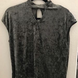 Olive Green Velvet Tee